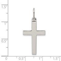 Sterling Silver Polished Cross Pendant view 3
