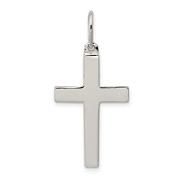 Sterling Silver Polished Cross Pendant view 1