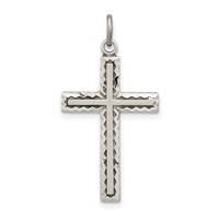 Sterling Silver Antiqued Cross Charm view 1