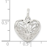 Sterling Silver Filigree Heart Charm view 3