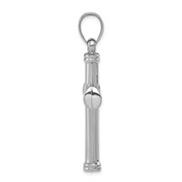 Sterling Silver Rhodium-plated Hollow Reversible Cross Pendant view 2