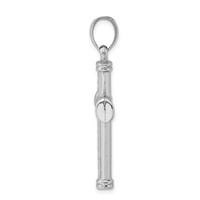 Sterling Silver Rhodium-plated Diamond -cut Reversible Cross Pendant view 2