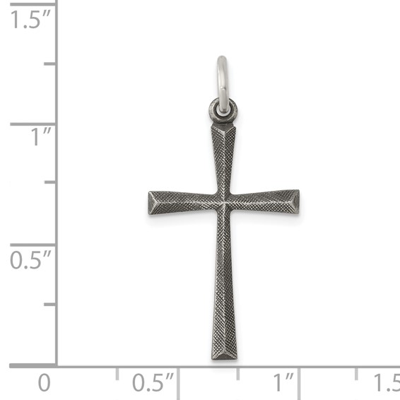 Sterling Silver Antiqued Cross Charm