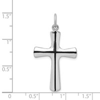 Sterling Silver Platinum-plated Enamel Cross Pendant view 4