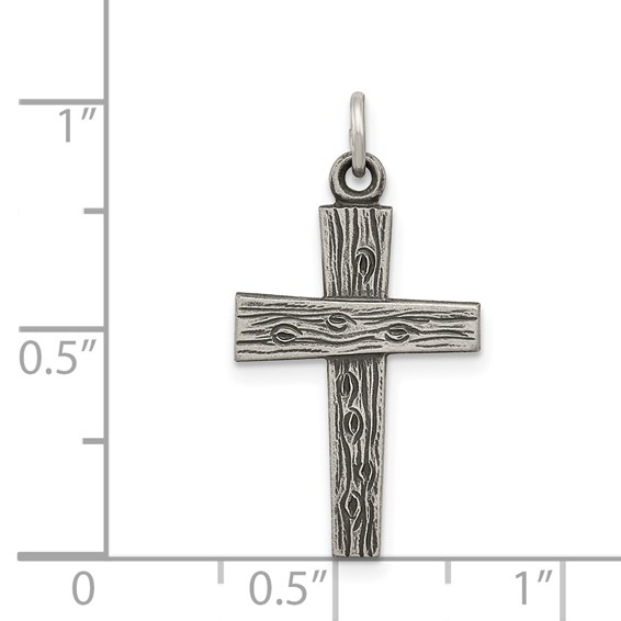 Sterling Silver Antiqued Cross Charm