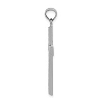 Sterling Silver Rhodium-plated Diamond Cut Cross Pendant view 2