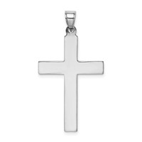 Sterling Silver Rhodium-plated Diamond Cut Cross Pendant view 4
