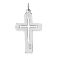 Sterling Silver Platinum-plated Latin Cross Pendant view 4