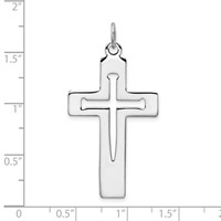 Sterling Silver Platinum-plated Latin Cross Pendant view 3