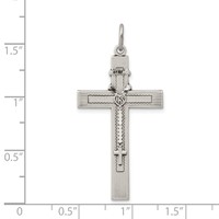 Sterling Silver Antiqued Rosary Cross Pendant view 3