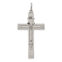Sterling Silver Antiqued Rosary Cross Pendant view 1