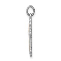 Sterling Silver Platinum-plated & 18K Gold-plated Cross Charm view 2