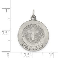 Sterling Silver Antiqued Confirmation Medal view 3