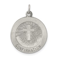 Sterling Silver Antiqued Confirmation Medal view 1