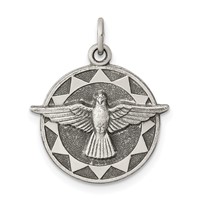 Sterling Silver Antiqued Holy Spirit Medal view 1