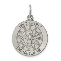 Sterling Silver Antiqued Holy Spirit Medal view 1