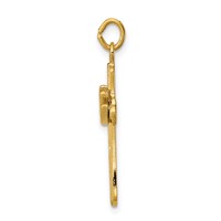 Sterling Silver Platinum-plated & 18K Gold-plated Dove (Satin) Cross Charm view 2
