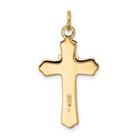 Sterling Silver Platinum-plated & 18K Gold-plated Dove (Satin) Cross Charm view 4