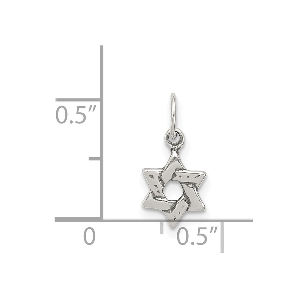 Sterling Silver Small Star of David Charm (QC5914)