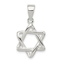 Sterling Silver 3-D Star of David Pendant view 1