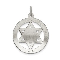 Sterling Silver Antiqued Star of David Disc Charm view 4