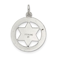 Sterling Silver Star of David Disc Charm view 4