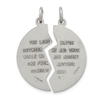 Sterling Silver Antiqued Mizpah Charm view 3