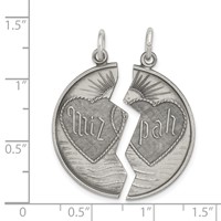 Sterling Silver Antiqued Mizpah Charm view 4