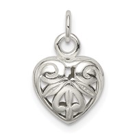 Sterling Silver Heart Charm view 3
