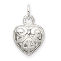 Sterling Silver Heart Charm view 1