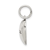 Sterling Silver Antiqued Hope 14mm Heart Pendant view 2