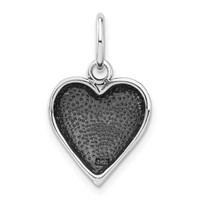 Sterling Silver Polished & Antiqued Desire Heart Pendant view 4
