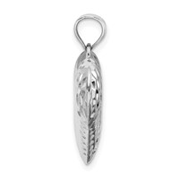 Sterling Silver Rhodium-plated Diamond-cut 23mm Puffed Heart Pendant view 2