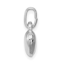 Sterling Silver Rhodium Plated Puffed Heart Charm view 2
