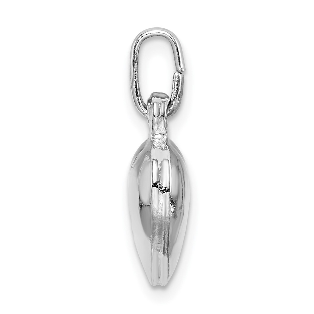 Sterling Silver Rhodium-plated Puffed Heart Charm (QC5975)