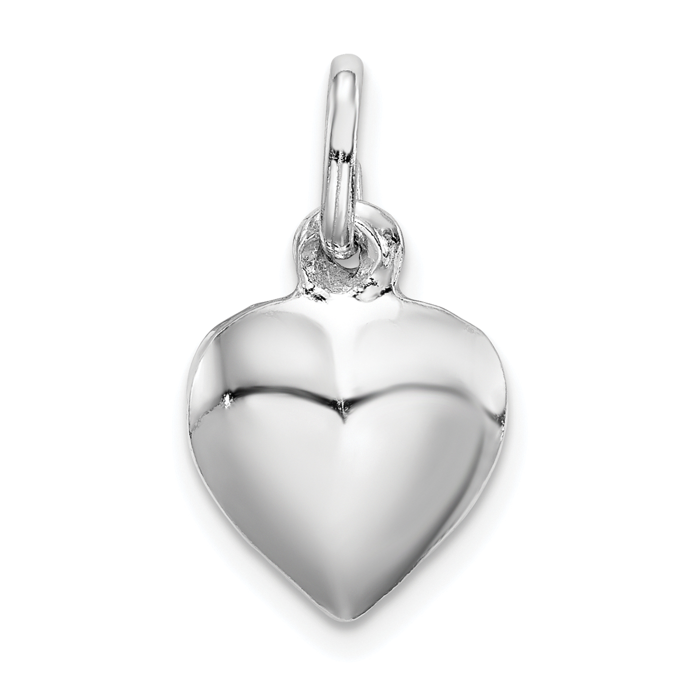 Sterling Silver Rhodium-plated Puffed Heart Charm (QC5975)