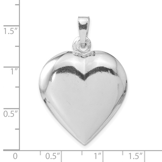 Sterling Silver Polished Puffed Heart Pendant