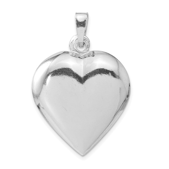 Sterling Silver Polished Puffed Heart Pendant