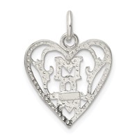 Sterling Silver Mom in Heart Pendant view 4
