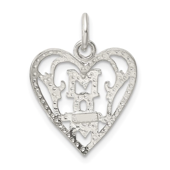 Sterling Silver Mom in Heart Pendant