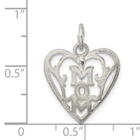 Sterling Silver Mom in Heart Pendant view 3