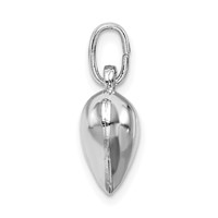 Sterling Silver Rhodium-plated Puffed Heart Charm view 2
