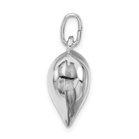 Sterling Silver Rhodium-plated 15mm Puffed Heart Charm view 2