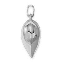 Sterling Silver Rhodium-plated Puffed Heart Pendant view 2