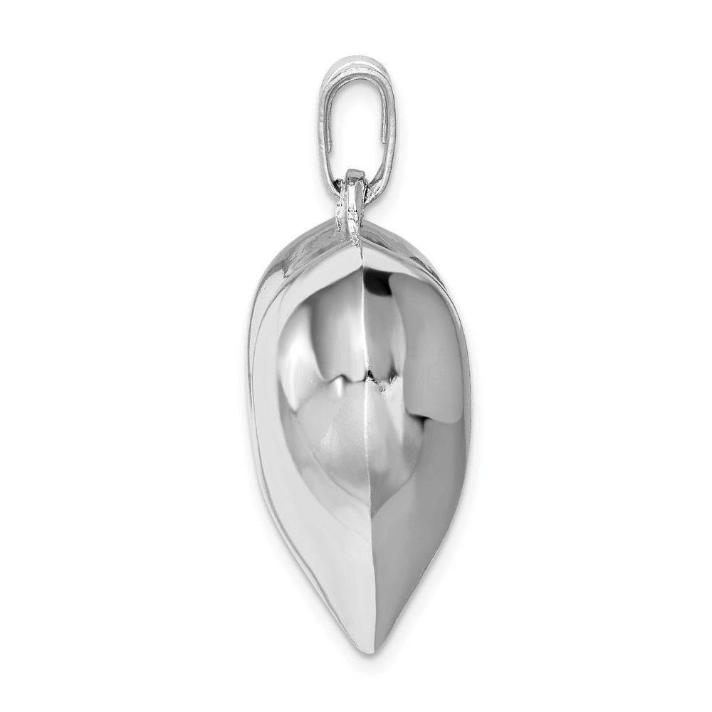 Sterling Silver Rhodium-plated Puffed Heart Pendant (QC5984)