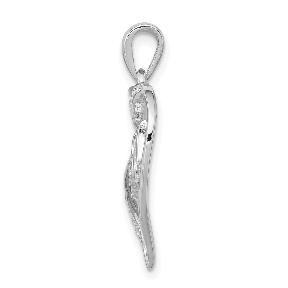 Sterling Silver Rhodium-plated MOM CZ Heart Pendant (QC5990)