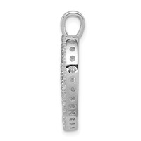 Sterling Silver Rhodium-plated CZ Open Heart Mom Pendant view 2
