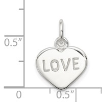 Sterling Silver Love Heart Charm view 3