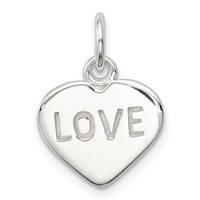 Sterling Silver Love Heart Charm view 1