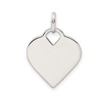 Sterling Silver Polished Engravable 18mm Heart Charm view 4